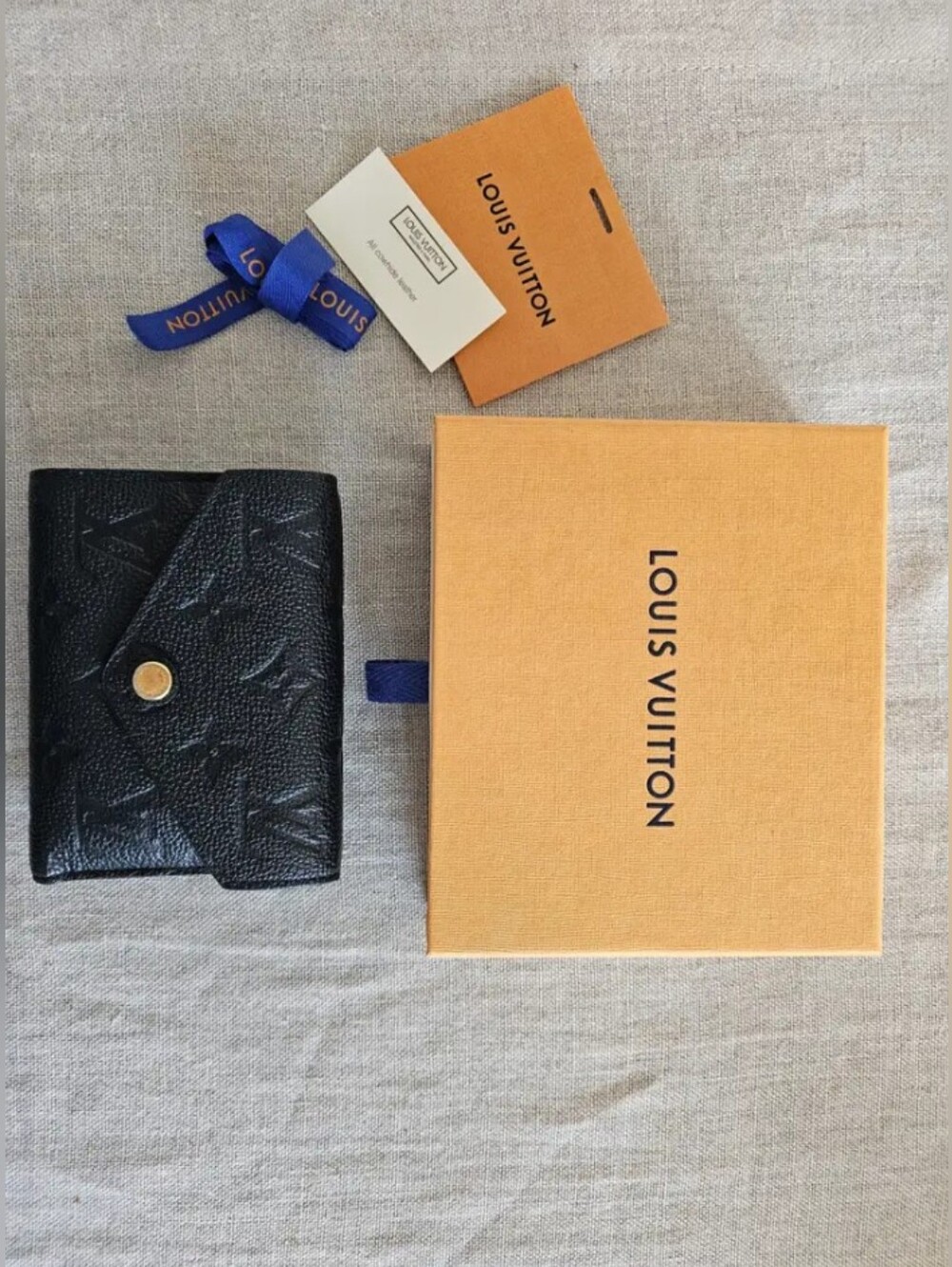 Louis Vuitton Black Monogram Compact Leather Wallet
